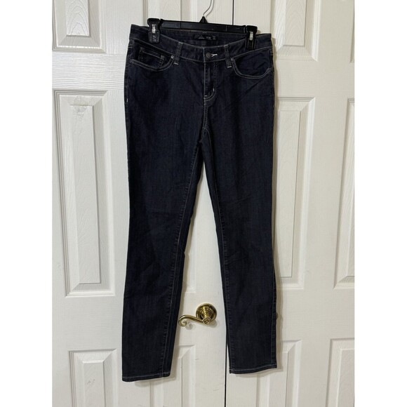 PrAna Women's Standard Kara Skinny Jean Denim Solid Black Wash  Low Rise- Size 6 - Picture 1 of 4